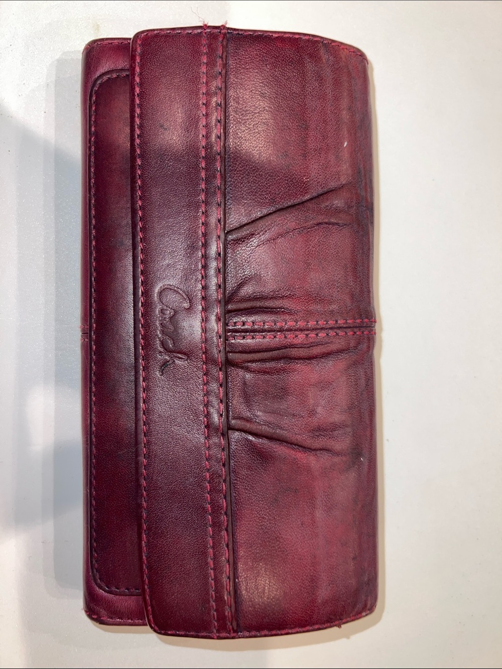 Coach Soho Large Leather Wallet Burgundy